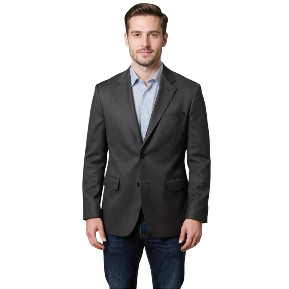 Michael Kors Men's Wool Blend Sport/Jacket/Sport Coat, Charcoal Gray, Size 50L